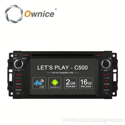 Quad core Android 6.0 Ownice C500 car dvd player for Chrysler 2007-2012 support OBD DAB TPMS Built in 4G LTE